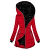 Modische Damen-Jacke mit Kapuze, warmer Mantel, lang, gepolstert, schmal