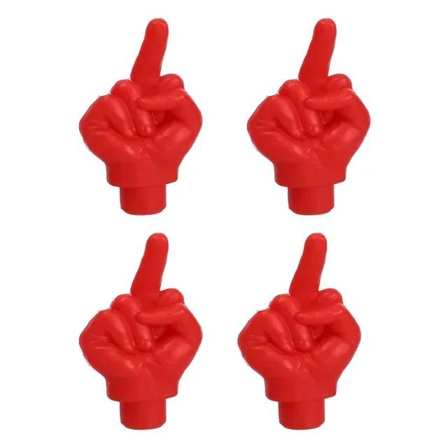 Personality Decor Car Middle Finger Styling Tire Valve Cap Wheel Nozzle Dustproof Waterproof Tyre Valve Stem Caps Accessories