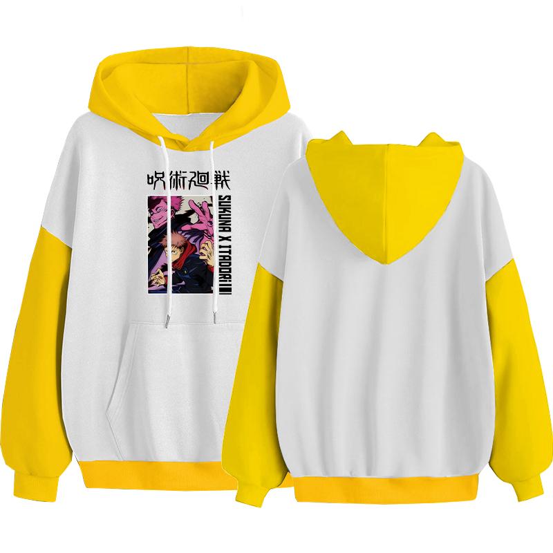 

Популярные японские аниме дзюдзюцу кайсен Тадори Юдзи толстовки Y2k модные мужские и женские пуловеры с круглым вырезом зимние теплые толстовки с длинными рукавами 4XL жёлтый