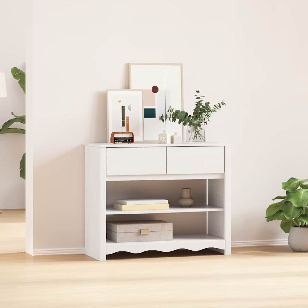 vidaXL Konsolentisch mit Schubladen Drammen Weiß 89,5 x 37 x 73 cm weiß