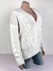 2023 Fall/Winter Cable Knit Cardigan: Chunky European & American Style Solid Sweater for Women