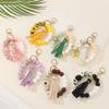 Creative Silicone Bead Bracelet Tassel Wood Keychain Pendant