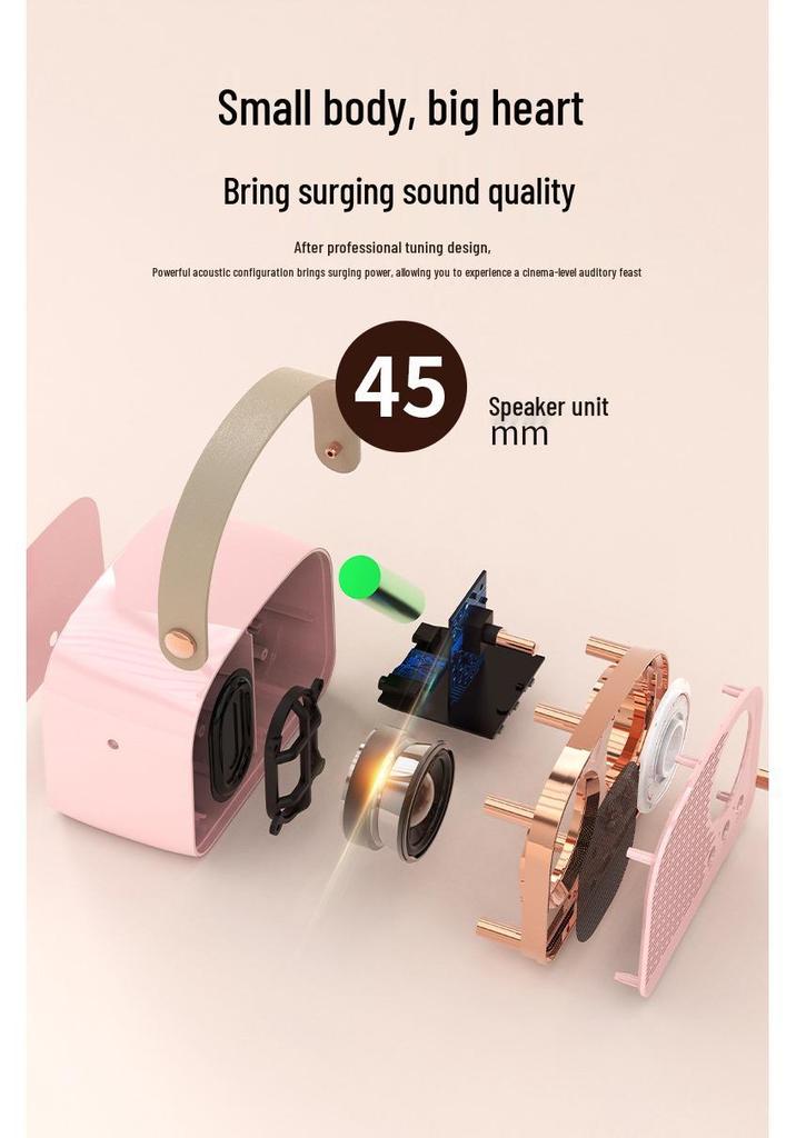 DW21 Retro Bluetooth Portable Mini Speaker - Wireless, Handheld, Ideal for Home & Outdoor Use, Personalized Gift.