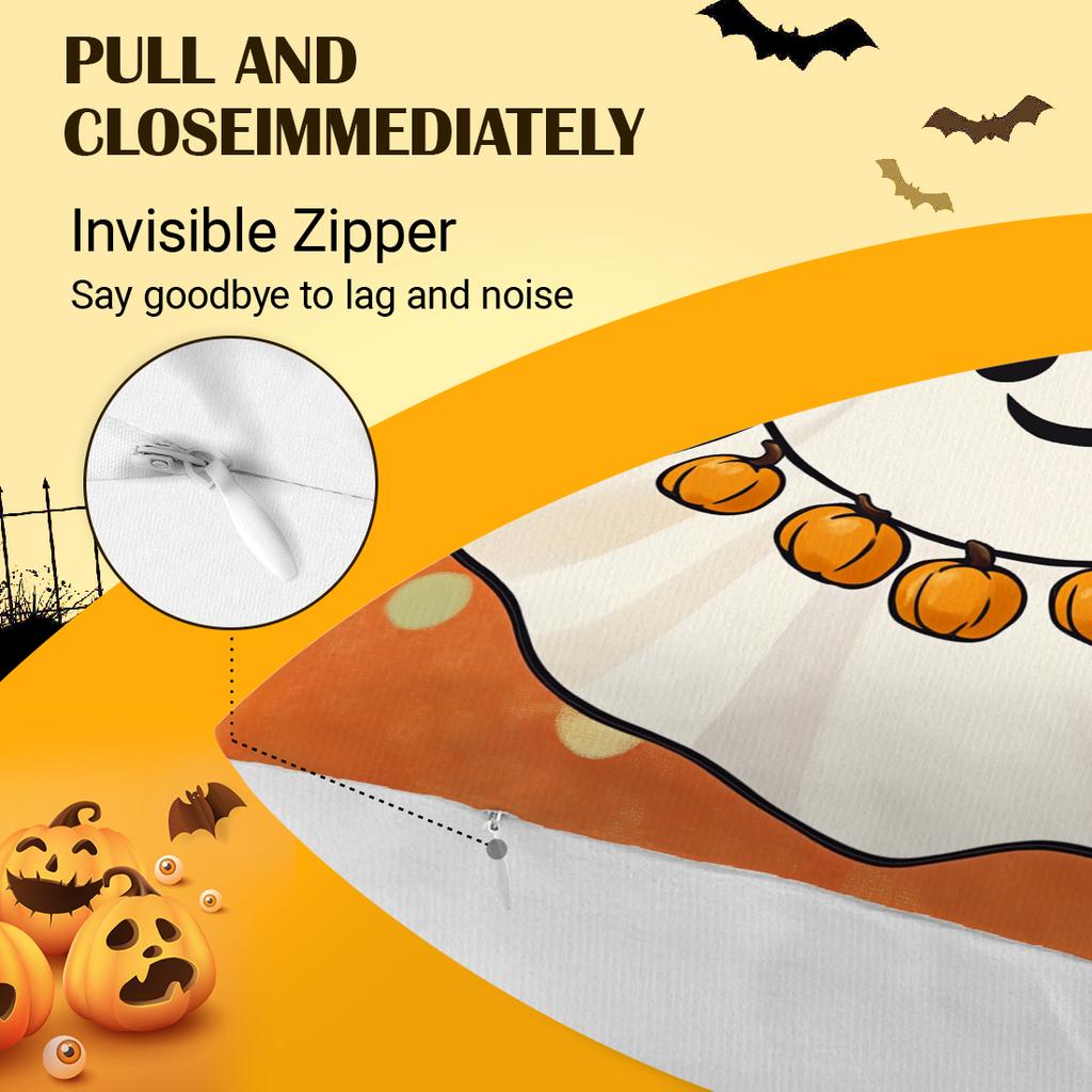 Halloween Black Cat Pumpkin Cushions Pillowcase Polyester Cushion Cover Throw Pillow Sofa Decoration Pillowcover Home Car Decor