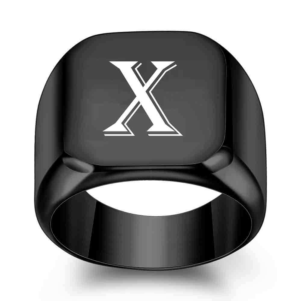 1Pcs Personalised Initial Engrave A to Z Alphabet ring Stainless Steel Rings