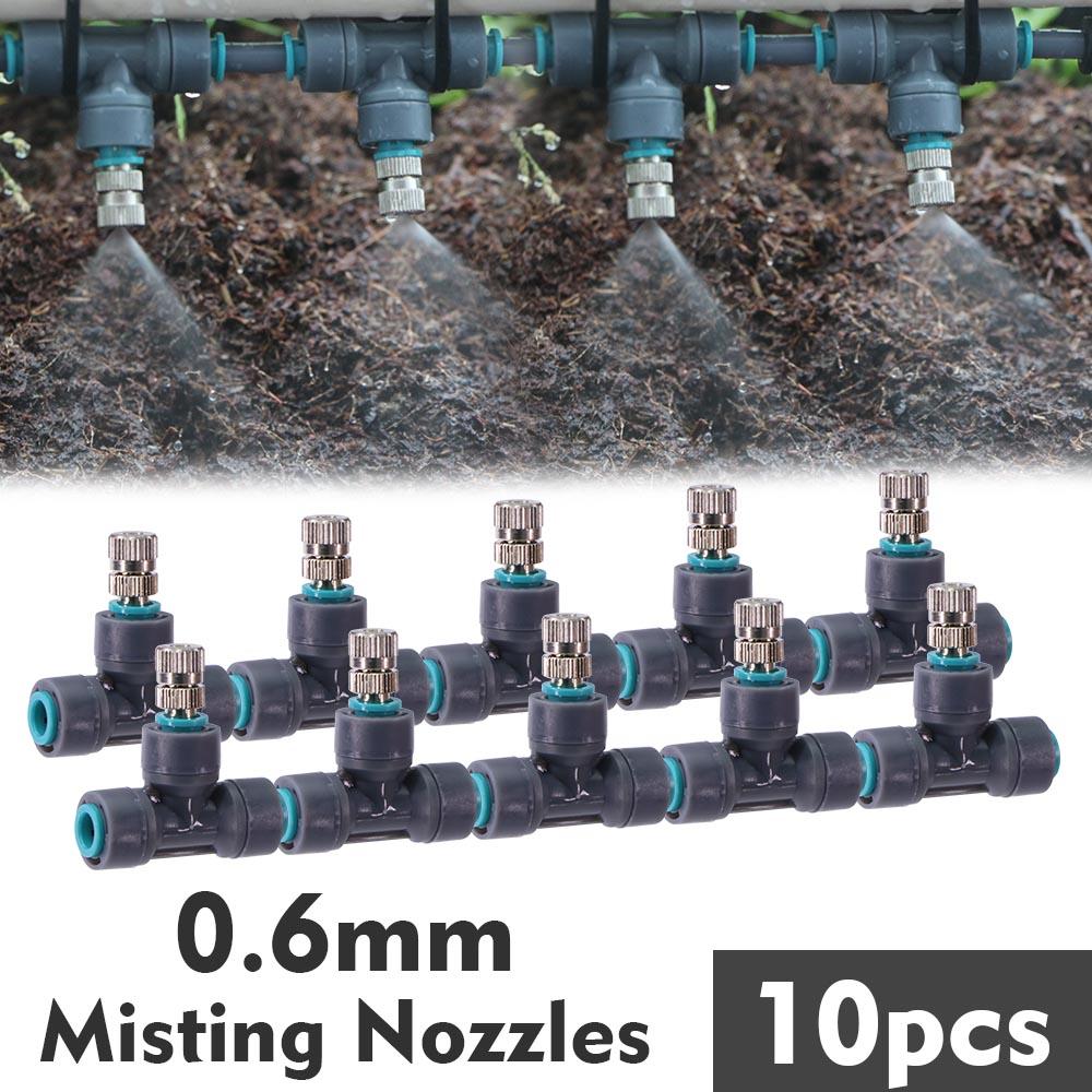 1/4″ 4/6mm 60W Self-priming Pump Misting Cooling System 0.6mm Atomizer Sprayer Slip Lock Nozzle Joint Outdoor Garden Irrigation