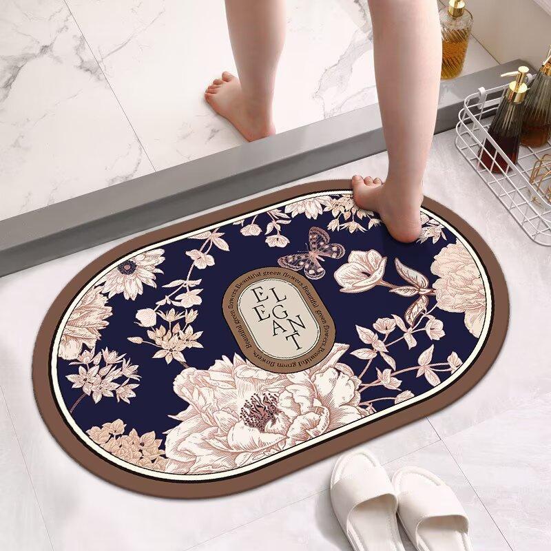 Bathroom Cabinet Diatom Mud Door Absorbent Foot Mat Quick Drying Non-slip Floor Mat Toilet Toilet Door Mat Carpet