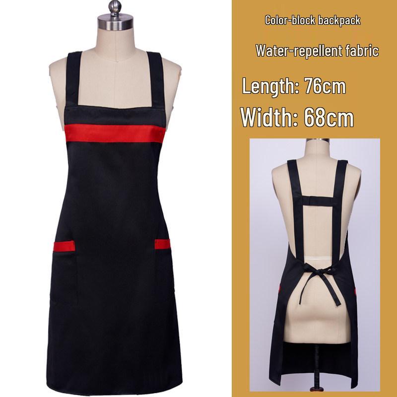 Waterproof Logo Printed Women's Catering Waist Apron - Oil-Proof for Kitchen & Supermarket.