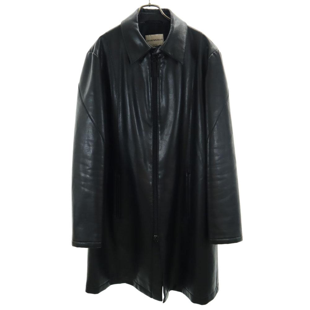 

Emporio Armani made in Italy Leather coat black Men s Used
