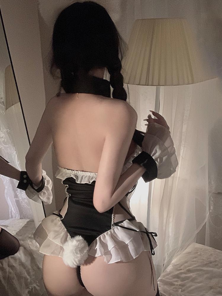 Backless Sexy Leopard Chemise Tube Night Skirt Hollow Out Erotic Sleepwear Open Crotch Exposed Exotic Lingerie Bandage Underwear