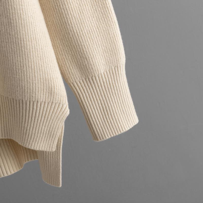 HNXC Winter Thick Sweater Set for Women, Loose Knitted Long-sleeved Round-neck Fashionable Wide-leg Pants Two-piece Set for Women