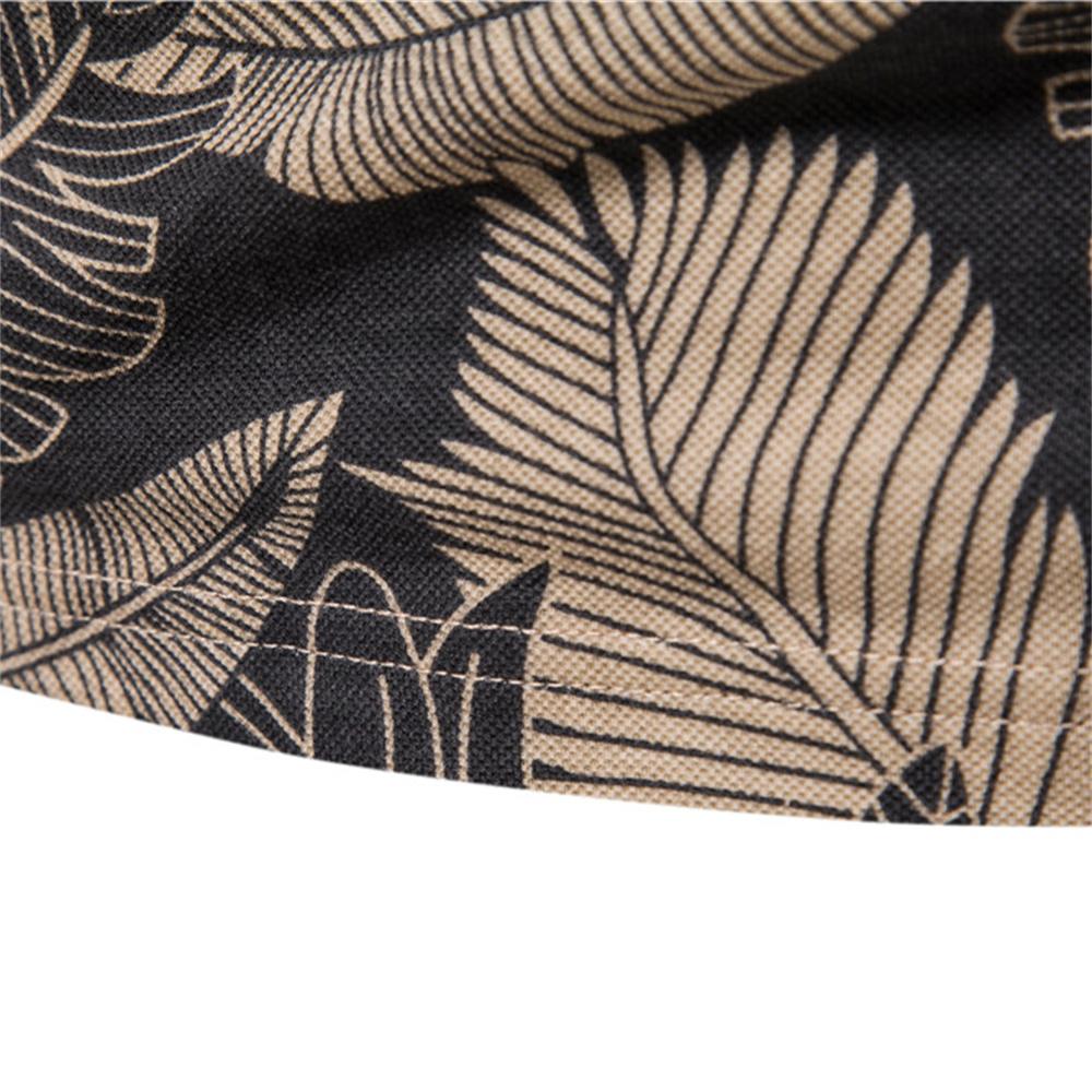 AIOPESON Hawaii-Stil, 100 % Baumwolle, Poloshirts für Herren, kurzärmelig, hochwertiges Blatt-gedrucktes Herren-Poloshirt, T-Shirt, Sommershirt für Herren