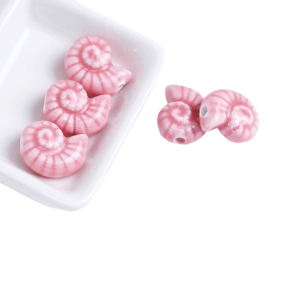 Glazed Snail Ceramic Beads Retro DIY Jewelry Making Pendant Conch Spacer Porcelain Beads Craft