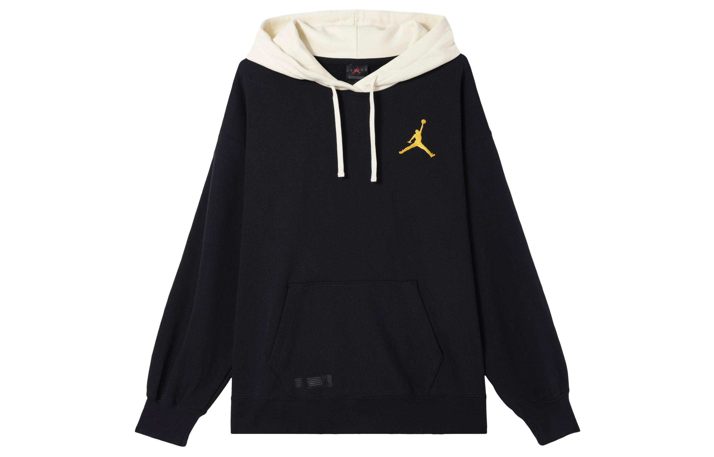 Jordan Flight Logo Print Drawstring Hooded Fleece Lined Long Sleeved Sweatshirt Women s Black FB7657-010 S