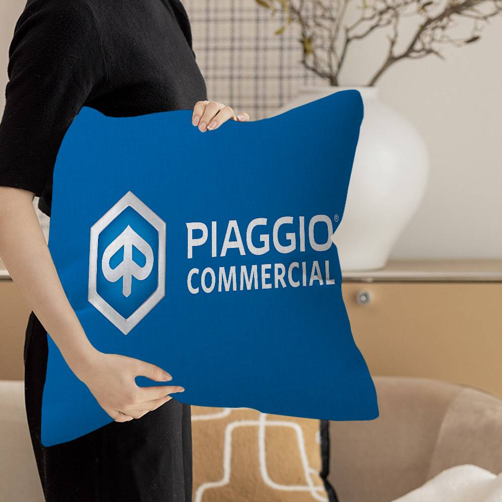 P-Piaggio Logo Pillow Covers Cartoon Sofa Decorative Home Double-sided Printing Short Plush Cute Cushion Cover