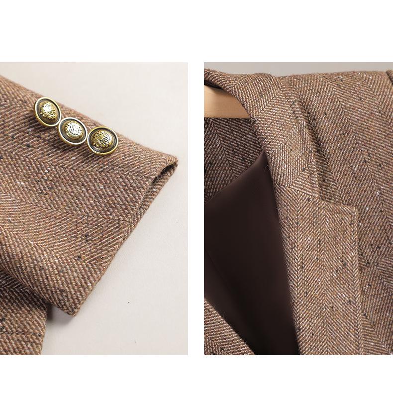 Dámské vlněné sako Petite - Móda podzim/zima 2024 Krátká bunda pro elegantní dojíždění