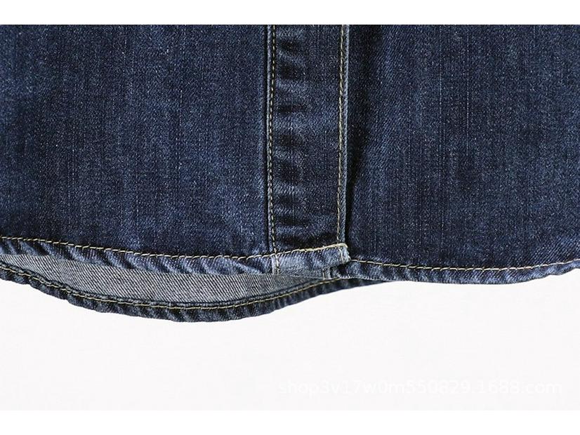 Autumn Denim Mid-Length Women's Long Sleeve Loose Shirt Outerwear