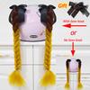2pcs Quality Braids For Motorcycle Helmet Ponytail Sucker Braids Wig For Woman Helmet Decor Ears Twist Accessories 164 Colors