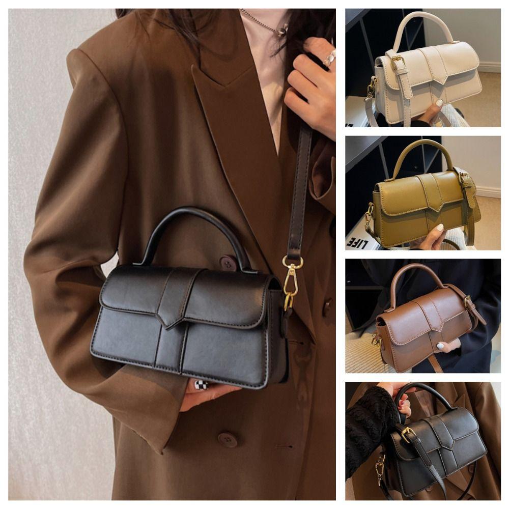 

Ретро сумка через плечо Мини сумка на одно плечо Досуг PU кожаная сумка унисекс чёрный