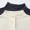Women's Early Spring 2026 Wool Cardigan: Stand Collar, Long Sleeve, Slim Fit Knitwear
