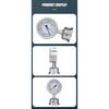 Diaphragm Pressure Gauge Stainless Steel Integrated Sanitary Vacuum Gauge 60mm 50.5 Connection-40-200°