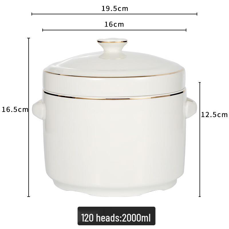Ceramic Double Boiler Stew Pot with Lid