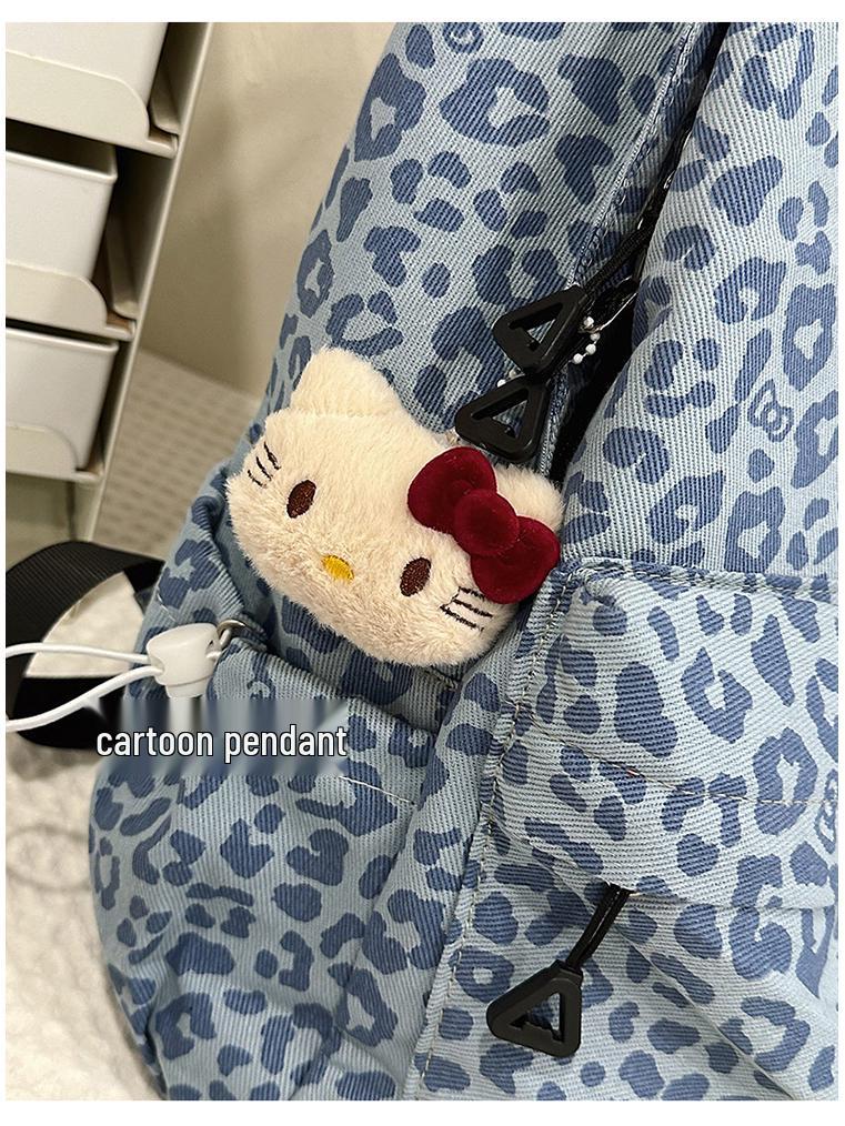 Women's Red Leopard Print Double Shoulder Backpack - Stylish American Niche Travel Bag, Large Capacity, Lightweight