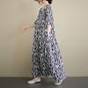 Short Sleeve Plus Size Vintage Floral New In Dresses for Women Casual Loose Long Summer Dress