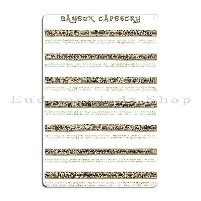 Bayeux Tapestry Full Scenes On Beige Background Metal Signs Printing Decoration Decoration Cinema Create Tin Sign Poster 20x30cm(7.8x11.8inch)