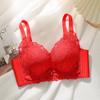 Women's Gathering Bra Without Steel Ring Adjustable Bra Top Thin Push Up Bra