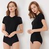 Sexy conjoined female swimsuit short sleeve zipper surf diving suit swimsuit