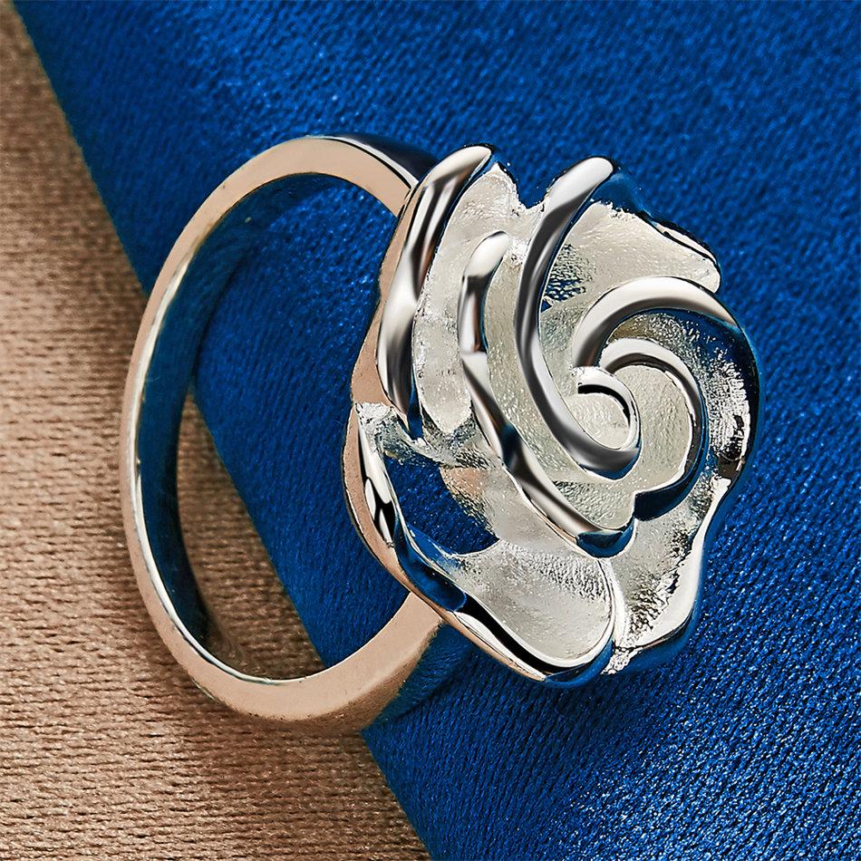 1 piece of 925 sterling silver 7-10 exquisite rose ring, women's gift jewelry, wedding accessories