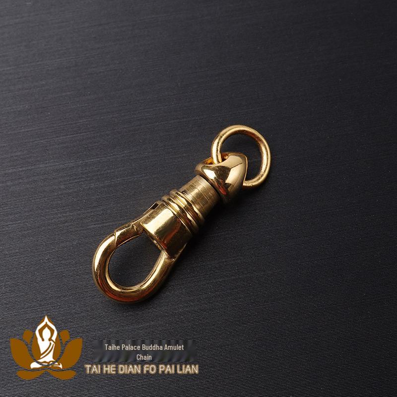 18K Gold-Plated Thai Buddha Amulet Necklace with Rotating Eagle Hook