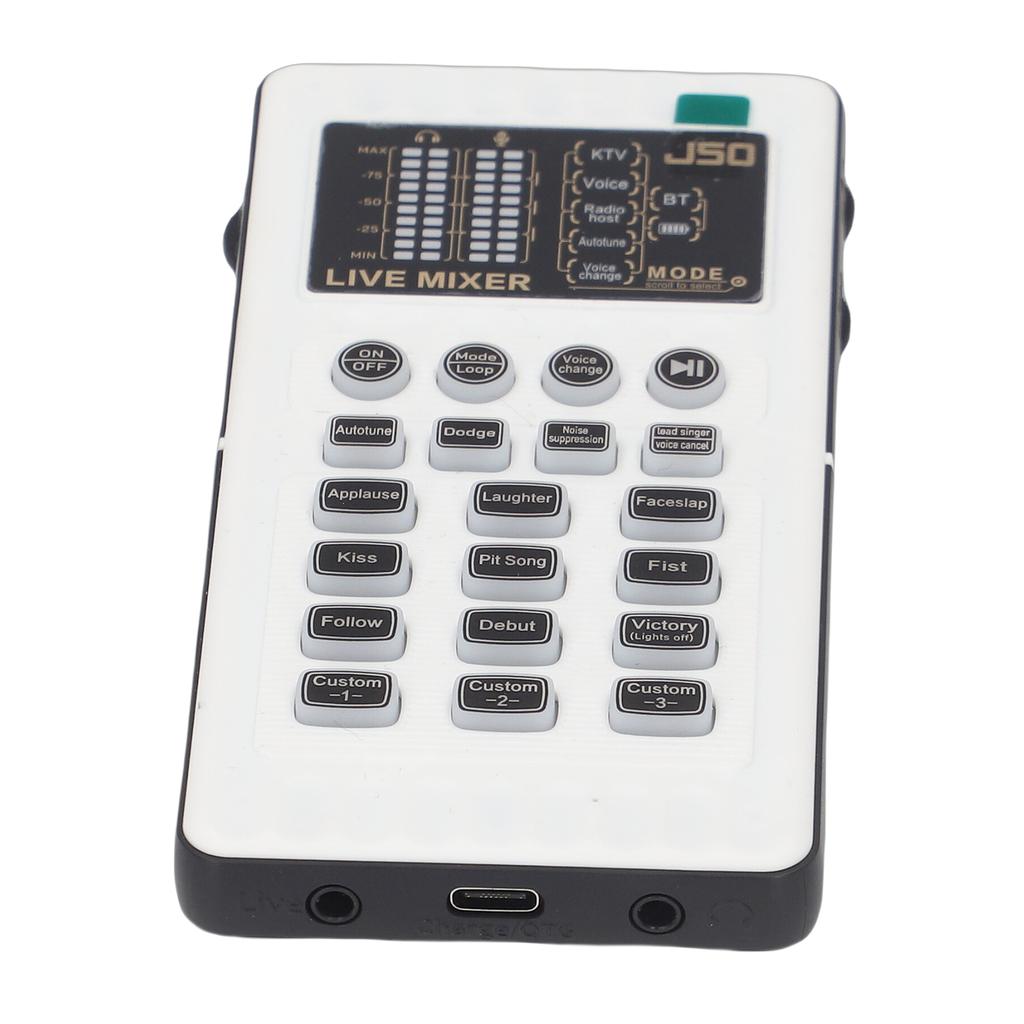 Portable Voice Changer Handheld Voice Changer Sound Card Plug And Play with 9 Built in Effects 8 Voice Modes for Mobile Phone Computer