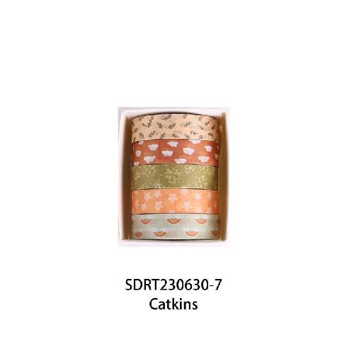 Chunxin Flower Language Boxed Japanese Paper Tape 5*1cm Wide Flowers and Leaves Dividing Line Hand Account Pastoral Flower Tape