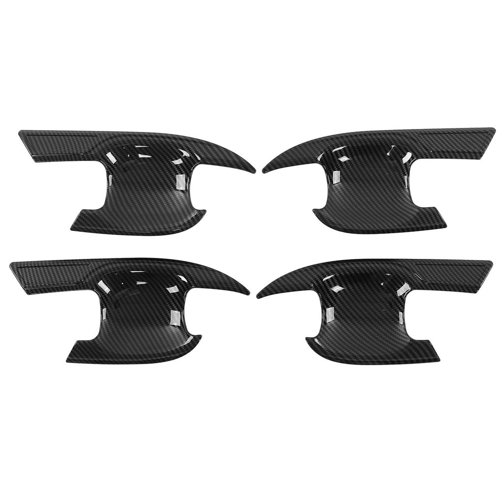 4pcs Exterior Door Handle Bowl Cover Carbon Fiber Color ABS Frame Replacement for Highlander 2022+