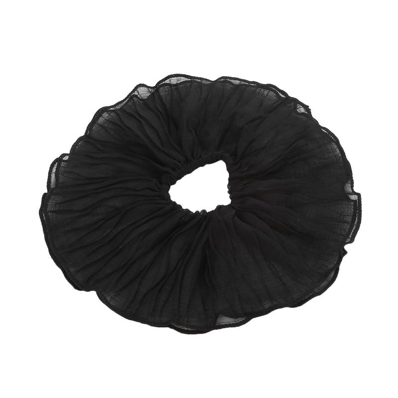 Haargummis für Damen, für den Sommer, süße doppellagige Chiffon-Kopfbedeckung mit Blumenmuster, Rand mit extra großem Darmhaar