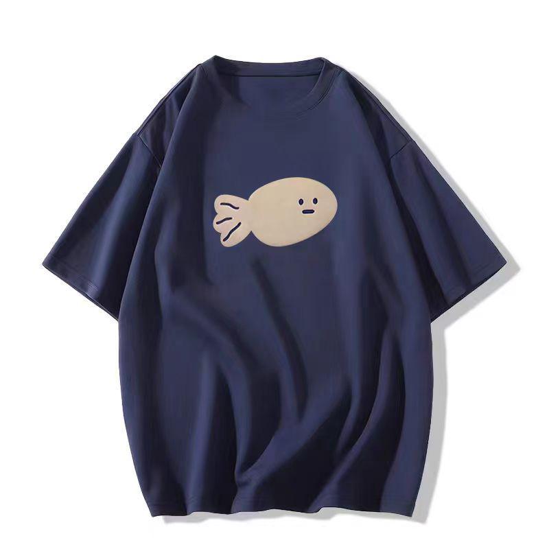 

Женская летняя ретро хлопковая футболка с коротким рукавом - Шикарный базовый топ в гонконгском стиле 3XL