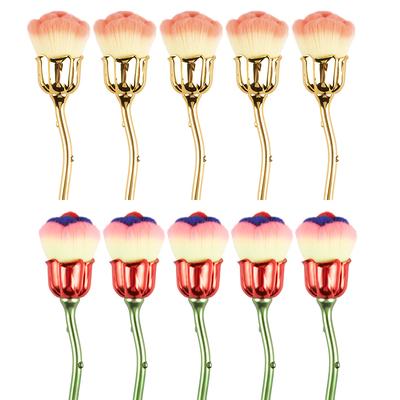 3/5/10Pcs Nail Art Brush Soft Clean Dust Powder Pink Rose Flower Shape Blush Foundation Powder Make Up Brushes Cosmetics Tool