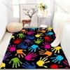Colorful Hand Print Art Carpet for Living Room Bedroom Bedside Sofa Floor Mat Modern Home Decor Area Rug Kids Room for Gifs