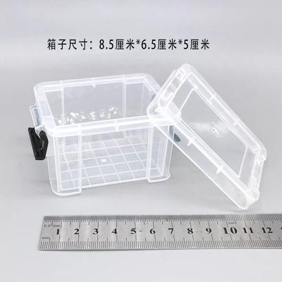 Mini-Aufbewahrungsbox Schreibtisch Transparente Kunststoff-Aufbewahrungsbox mit Griff Multifunktionale Organizer-Box Langlebige Haushaltswaren