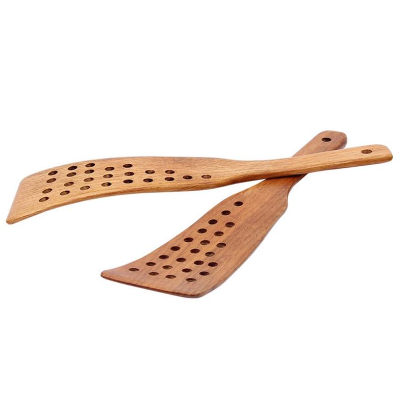 Natürlicher 24-Loch Antihaft-Unbeschichtet Holzspatel Steakspatel Kochlöffel Küchenwerkzeuge