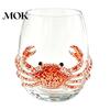 Unique Gift for Ocean Lovers 12oz Octopus Water Cup, Embossed Design, Hand Painted Marine Style Glass Cup Drinking Home Bar Decor Sophisticated