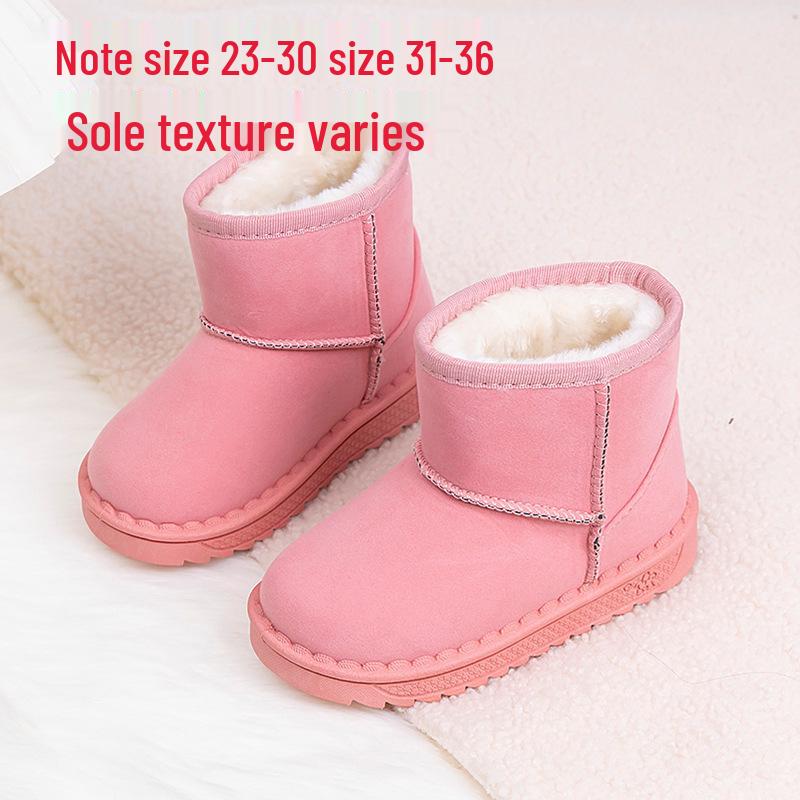 2025 Winter New Children's Snow Boots - Boys' & Girls' Warm Cotton Shoes with Extra Velvet