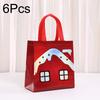 6/12PCS Non-woven Waterproof Retail Bags Red Gift Tote Bag Reusable Santa Claus & House Merry Christmas Mall Shopping Bags