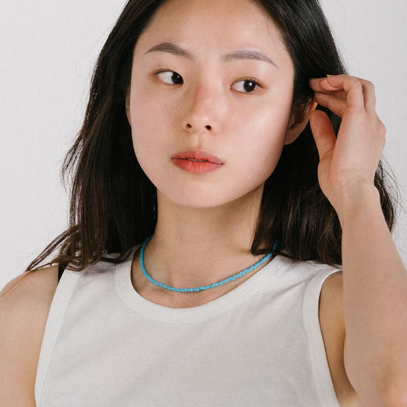 BICYCLE TROPHY Pickman Daily Bead Necklace 03 (SKY / 3mm Miyuki Beads)