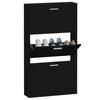 VidaXL Armoire à chaussures Noir 59x17x108 cm Bois d'ingénierie 342528