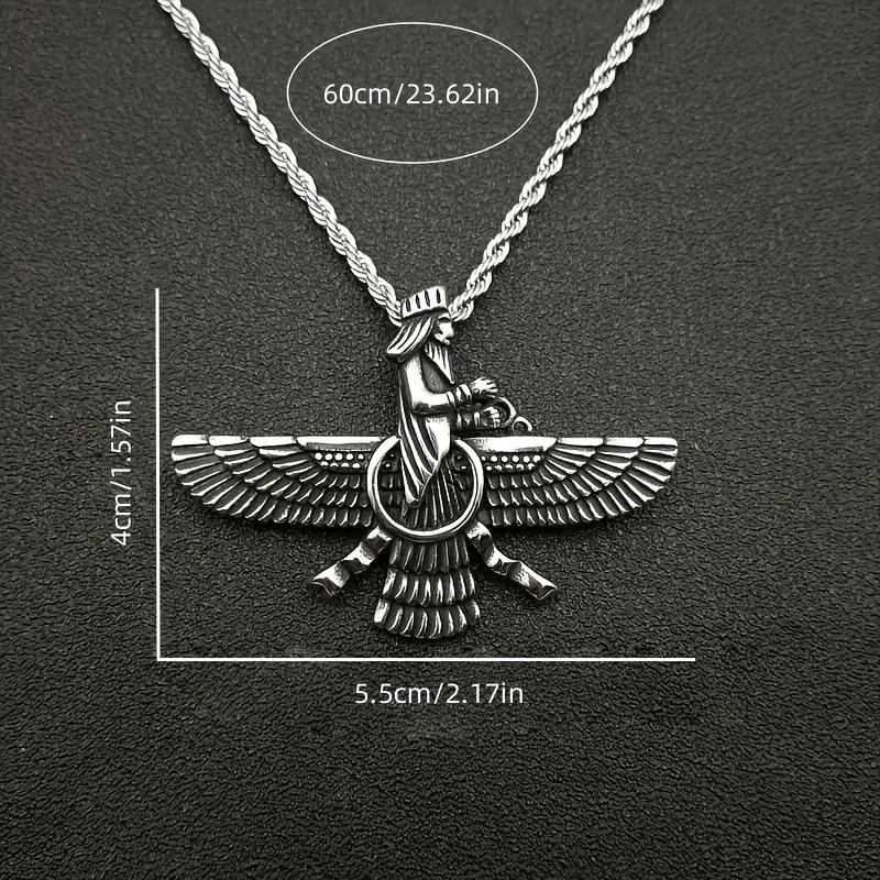 A Stylish And Creative Vintage Trend Ahura Mazda Pendant Necklace Featuring The Fire of Truth Zoroa, Perfect for Women'S Fashion Jewelry.