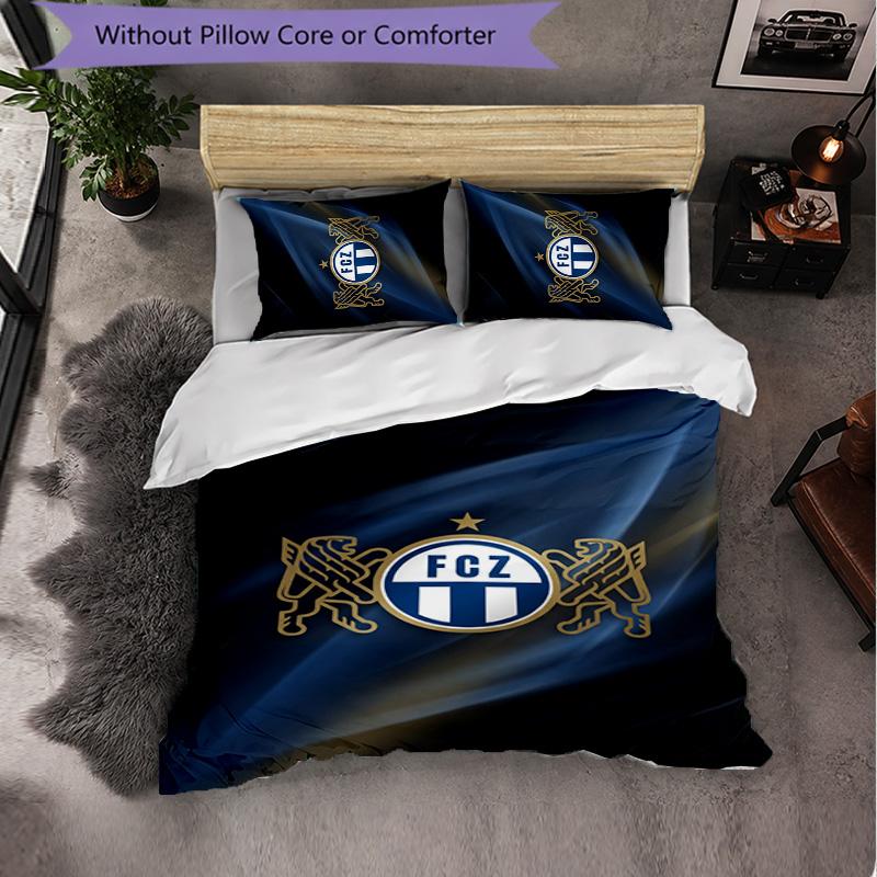 FC Zürich Themed Bedding 3Pcs Duvet Cover Set Decorative Bed Linen For Teen Room Home Decoration