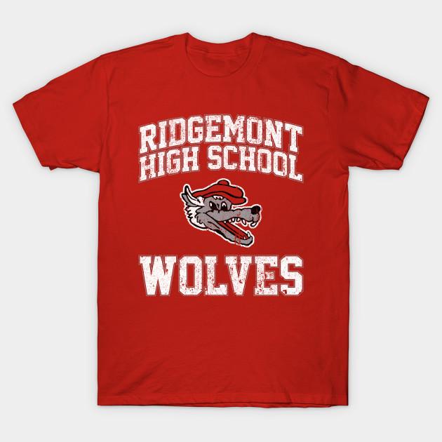 

Men Black Print T-shirt Ridgemont High School Wolves No-Cut Transfer Paper Print Cotton Tshirt L червоний